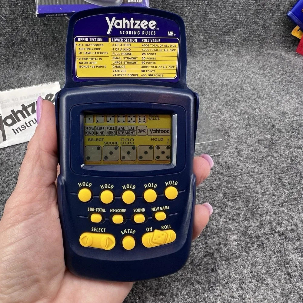 Vintage 1995 Monte Carlo Yahtzee Handheld Game By Radica Tested Working Open Box